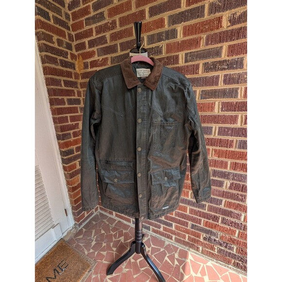 Cody James Men's Mansfield Oilskin Field Coat-Hunter Green-Sz Small - Picture 4 of 10